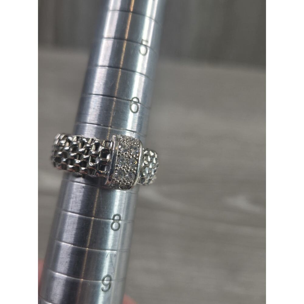 Silpada R2980 Sterling Silver Retired Diamonique CZ Stretch Ring Adjustable - Picture 3 of 4